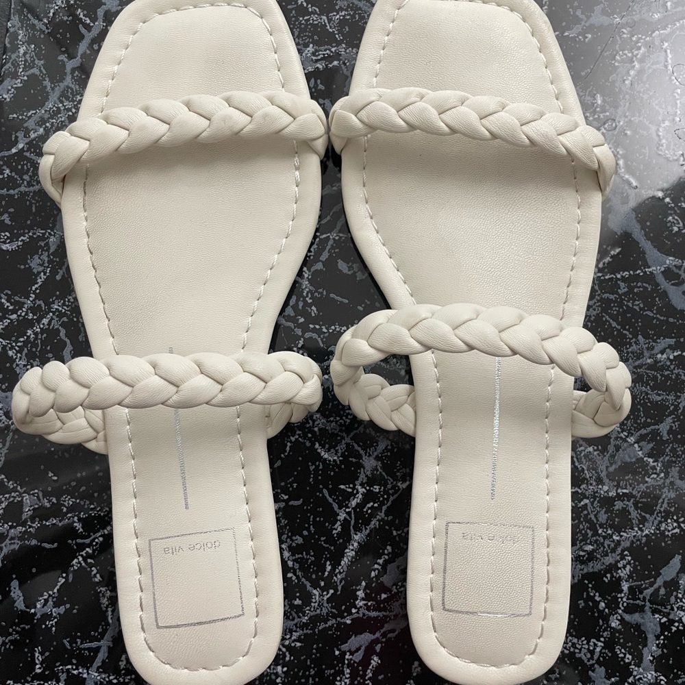 Dolce vita braided white strappy sandals